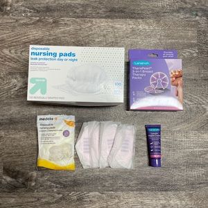 Postpartum Disposable Nursing Pads, 3-in-1 Breast Therapy Packs, & Lanolin Cream